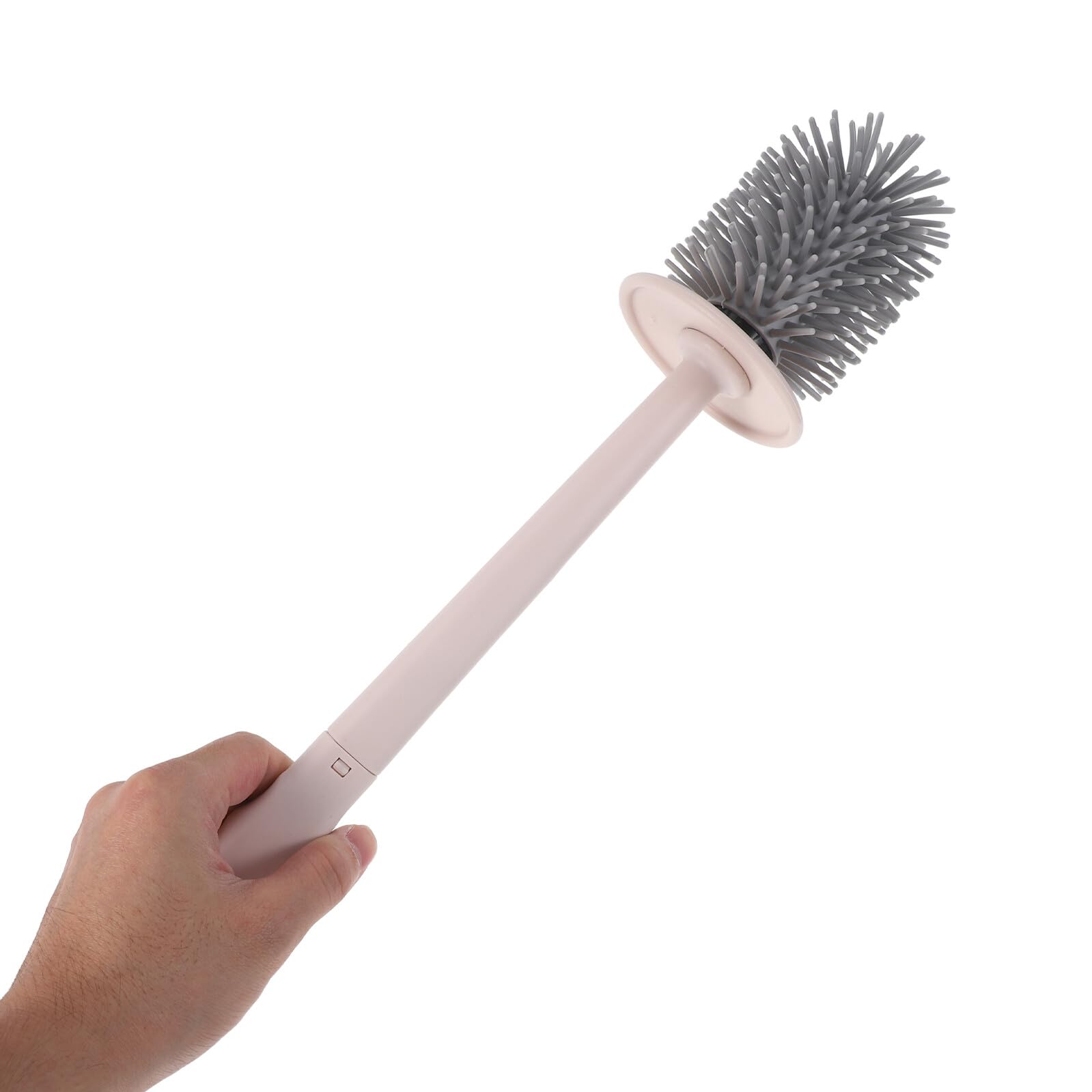 IMIKEYA Spazzolino WC da parete con supporto rosa, spazzola sanitaria con manico per pulizia profonda installazione facile e risparmio di spazio bagno