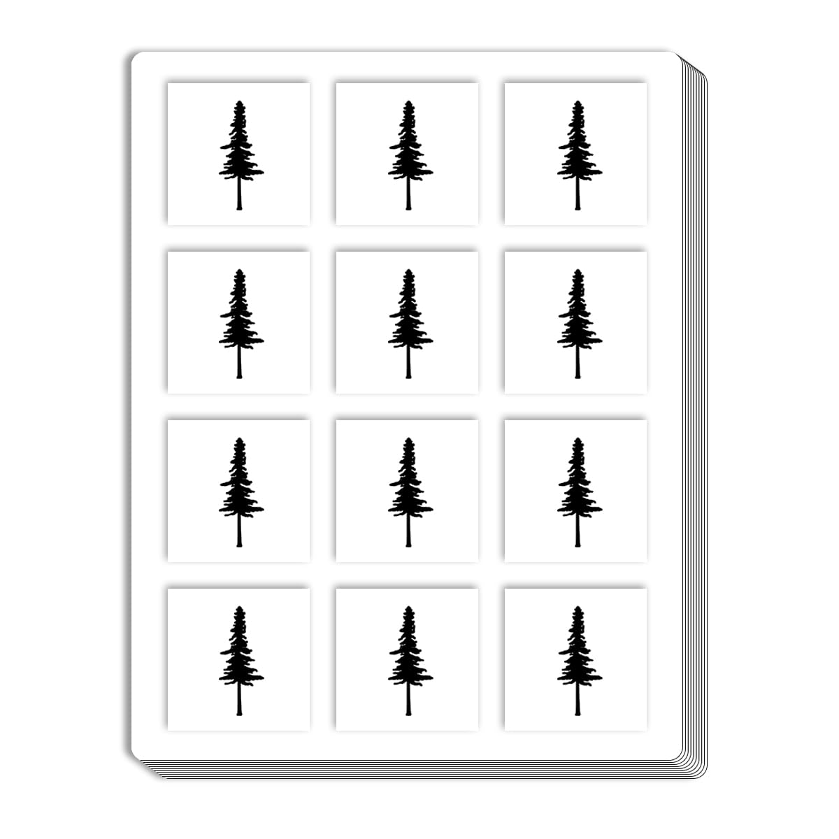 Autocollants transparents sapin 1,3 cm scrapbooking loisirs créatifs stickers Noël transparents