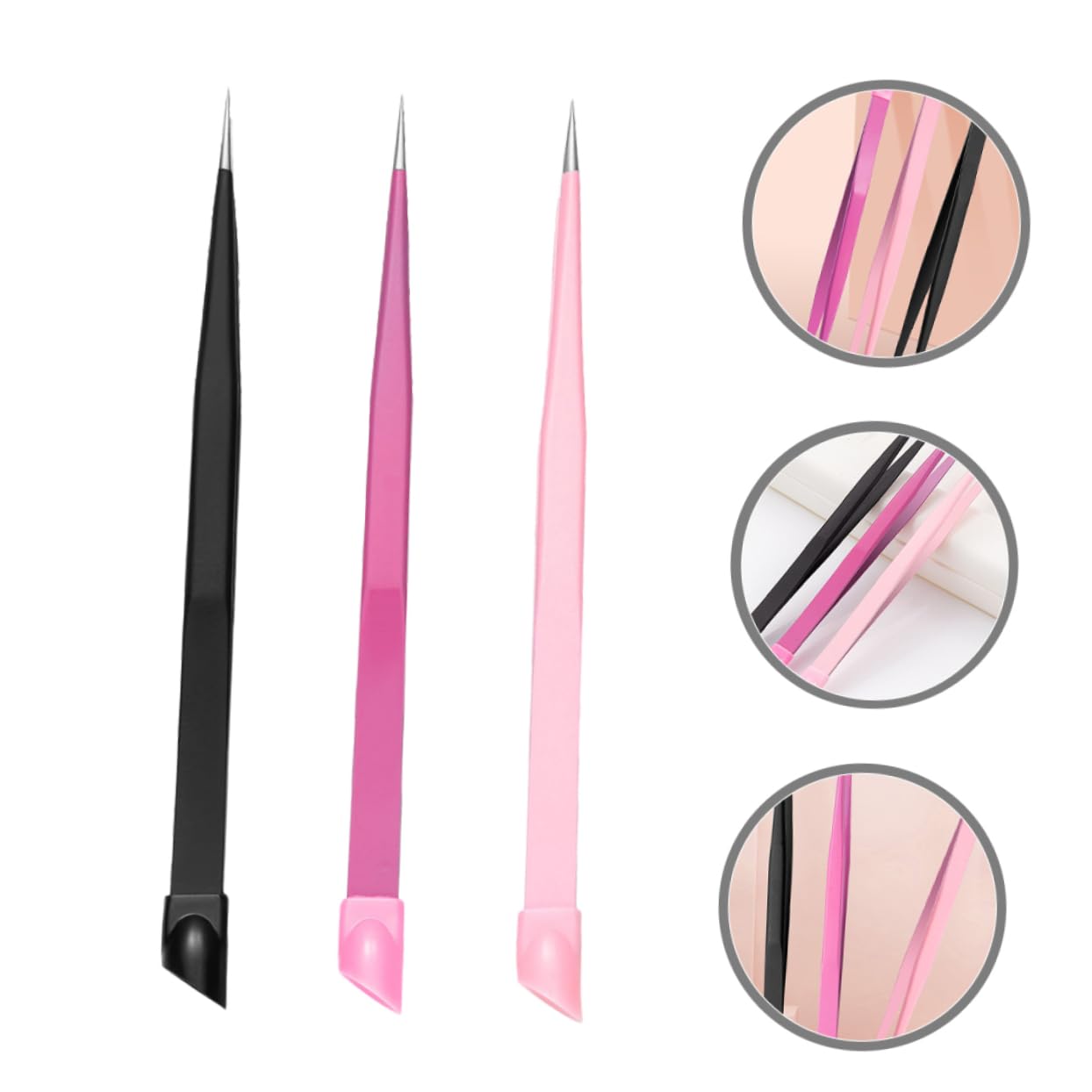 5 Set Pinzette Per Unghie Pinzette Doppia Per Nail Art Strumenti Per Scrapbooking Manicure E Te 3 Pezzi*5