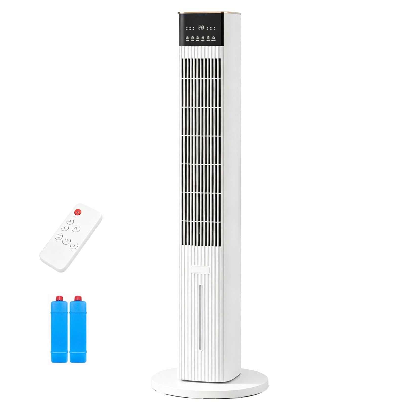 Evaporative Air Cooler Tower, Swamp Cooler with 1Gal Dual Water Tank