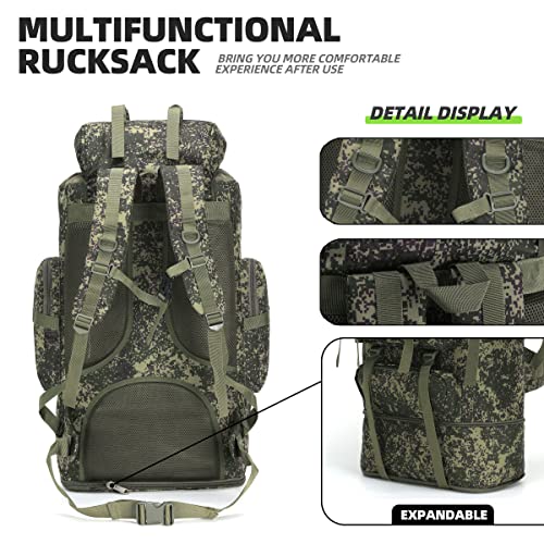 Mochila táctica impermeable de 100L para senderismo y camping miniatura 7