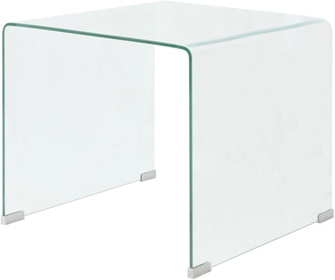Mesa De Centro Dorada 49,5 X 50 X 45 Cm Cristal Templado Transparente