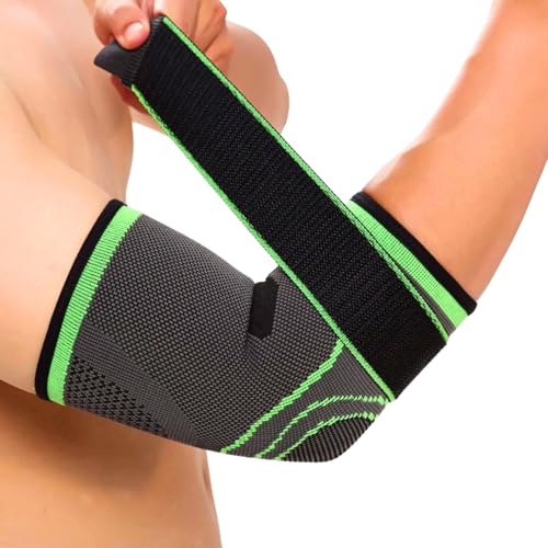 Cotoveleira Ortopédica de Compressão Ajustável Epicondilite Alívio de Dores Artrite Ideal para Academia Musculação Esportes Tendinite Faixa para Cotovelo Fitness Unissex (01 UNIDADE)