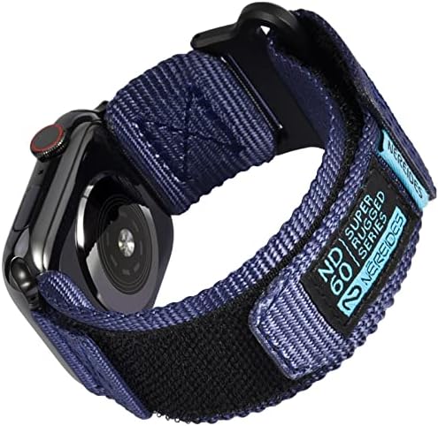 Nereides Straps Compatible with Apple Watch Strap 45mm 44mm 42mm,Braided Nylon Sports Replacement Band, Hook & Loop Design for iWatch Strap Series 7 6 SE 5 4 3 2 1 Black