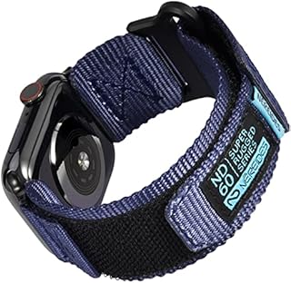Nereides Straps Compatible with Apple Watch Strap 45mm 44mm 42mm,Braided Nylon Sports Replacement Band, Hook & Loop Design for iWatch Strap Series 7 6 SE 5 4 3 2 1 Black