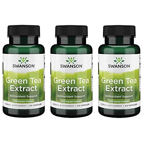 Swanson Green Tea Extract 500 Milligrams 60 Capsules (3 Pack) #TOP9