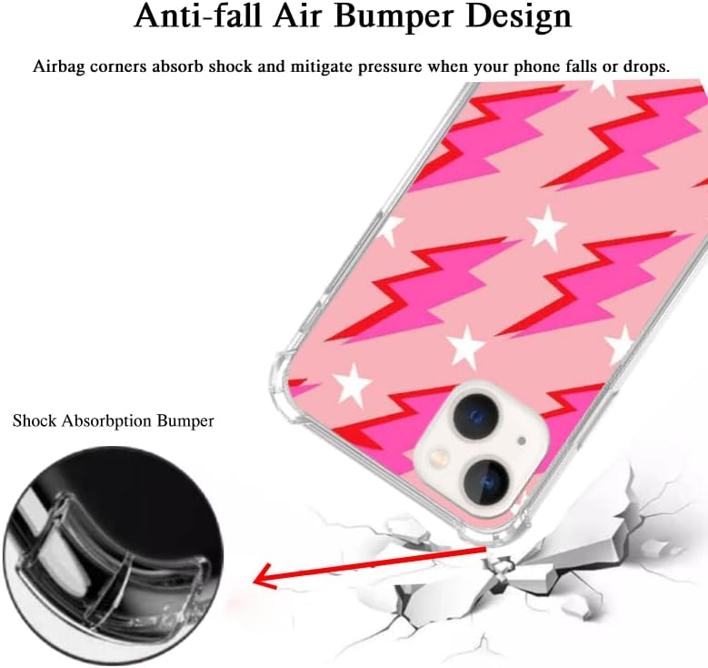 Miniatura 4 de Teapkoyoo Funda de teléfono Lightning rosa compatible con iPhone 13, funda de rayo para niñas y mujeres, funda única de poliuretano termoplástico