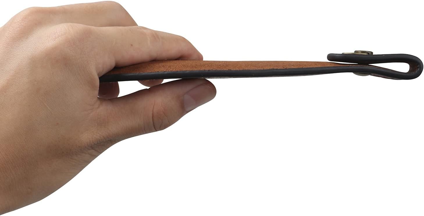 TOURBON Vintage Leather Deer Head Embroidery Padded Rifle Gun Sling Strap with Swivel- Brown