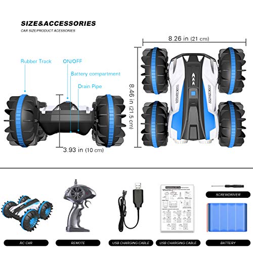 image for FREE TO FLY Toys for 6-12 Year Old Boys Amphibious Remote Control Car 