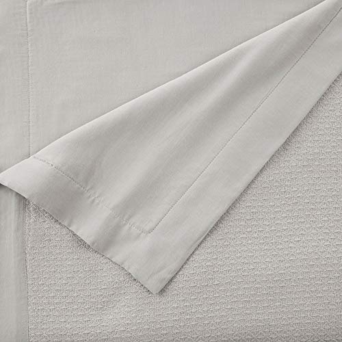 Vellux Reversible Cotton Sheet Solid Lightweight For Summer Breathable Easy Care Machine Washable Sofa Couch Bed Blankets, Twin, Light Grey #TOP1