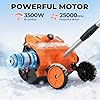 Cordless Snow Shovel, 3500W Battery Snow Blower with Dual 6.0Ah Anti-Freeze Batteries & Base Plate, 25.6Ft Throw, 13Inx7In Brushless Snow Shovel with Wheels for Driveway Sidewalk Snow Removal