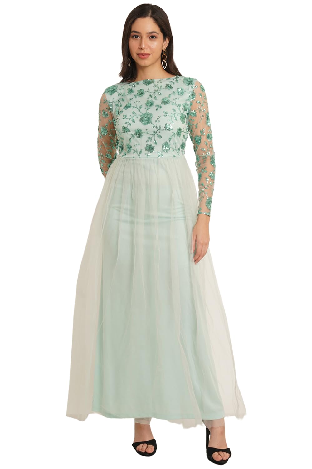 9 Impression Women Embellished Halter Neck Maxi Gown Dress 9 Impression Women Embellished Halter Neck Maxi Gown Dress