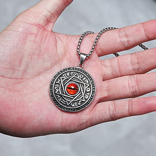 STWTR Red Eye Amulet Seal Solomon Hexagonal Star Twelve Constellation Pendant Blue Eye Stainless Steel Necklace4