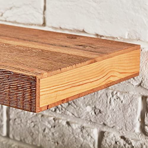 Rfh Siberian Heritage Wooden Shelves For Wall, Brown Floating Shelves , (31"X10"X2") - Rectangle Farmhouse Shelves Set For Home Decor, Made From Reclaimed Wood Planks - (2 In Pack) #TOP4