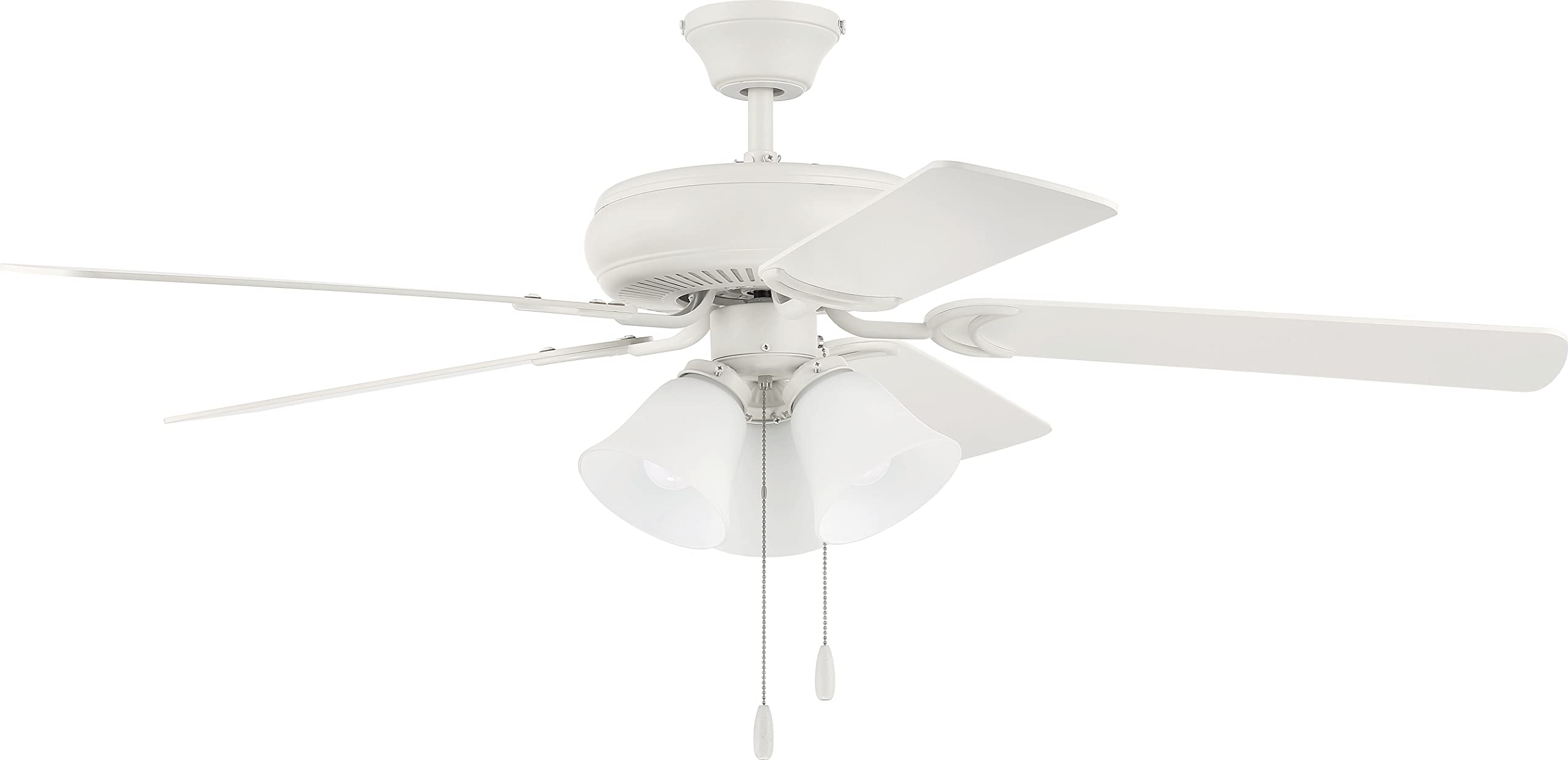 CraftmadeDCF52W5C3W Decorator's Choice Light Kit 52" Ceiling Fan with Lights, Matte White