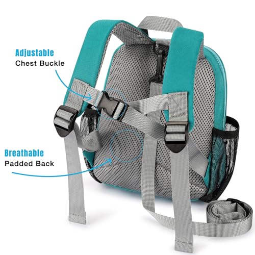 Image of STEAMEDBUN Toddler Backpack Leash for 1-3: Backpack with Leash for Boys Girls - Anti-Lost Harness Backpack for Walking, Orange Green Blue