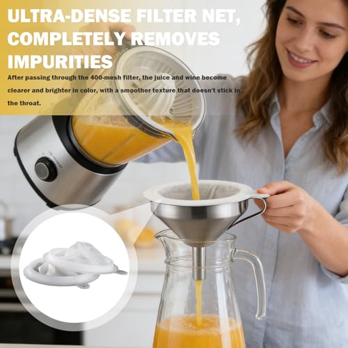 YIZWINS 4 Stück Likörfilter,Weinfilter,Nylon Sieb Fein,Saftfilter,200/300/400/450 Mesh Küchensieb,Feines Sieb Filter,Kunststoff Feinmaschiger Filter Für Die Filterung Von Milch,Saft,Wein,Sojamilch
