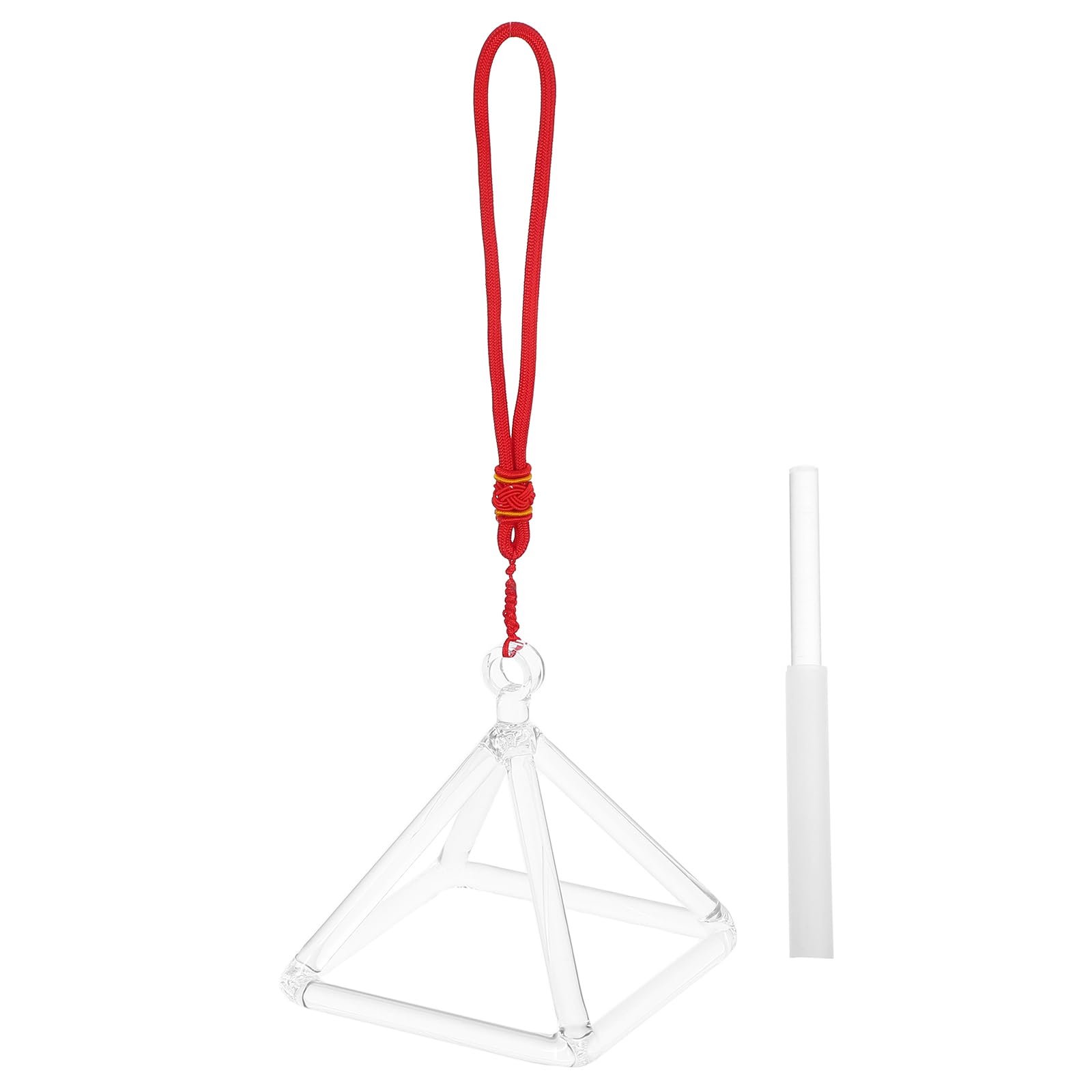 SOLUSTRE Set Piramide di Quarzo per Meditazione e Yoga con Bacchetta, Strumento Percussivo per Rilassamento Profondo e Meticolosamente Accordati