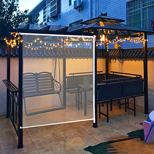 Store enrouleur extérieur transparent PVC stop pluie et vent pour balcon l 51 x H 87