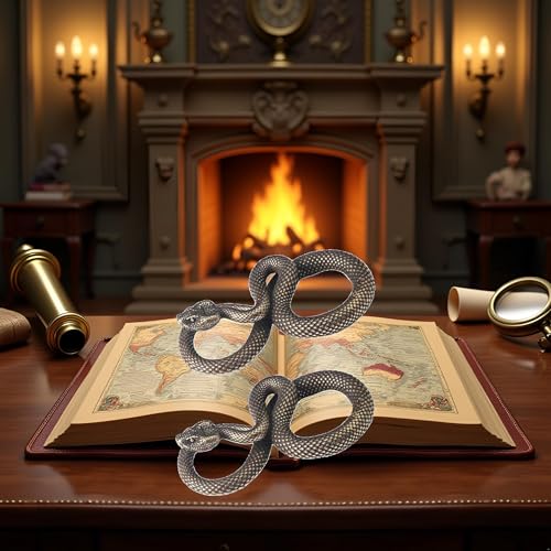 Set de 2 Figuras de Serpiente de Bronce Vintage miniatura 4