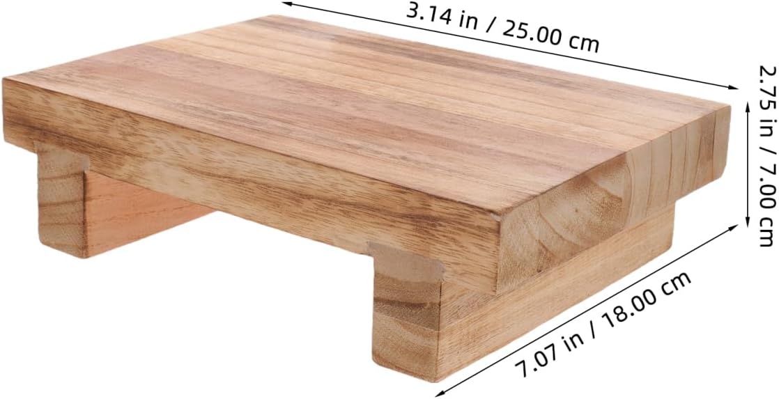 PRETYZOOM Wooden Step Stool for Adults 7 Inch Height Compact Footrest Stool for Elderly Bedside Use Home Office Entryway