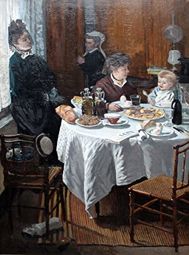 Impression toile Das Mittagessen de Claude Monet 60x90cm, affiche d'art aux finitions muséales