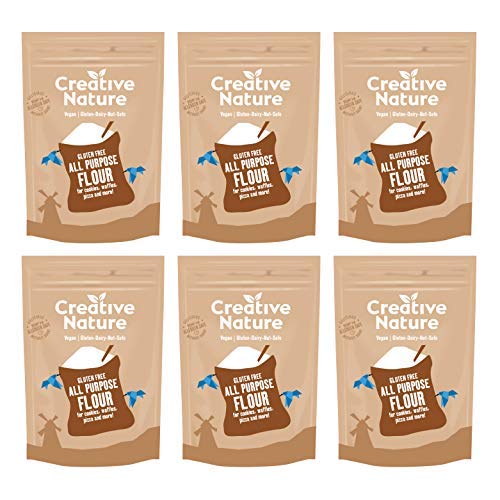 Gluten Free Flour 3KG | Creative Nature Vegan & Top 14 Allergens Free All Purpose Flour Mix | Organic, Dairy-Free, Nut-Free | Easy Baking Flour | 6 x 500g
