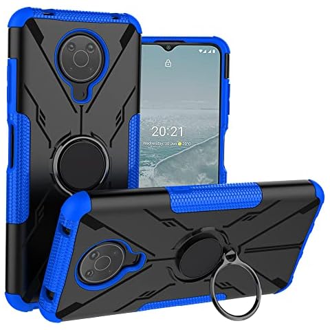 LiuShan Compatible with Nokia G10 /G20 case,Military Grade Heavy Duty Armor Shockproof Protection Phone Cover with rotate hand Ring Kickstand for Nokia G10 /G20 Smartphone,Blue Cover