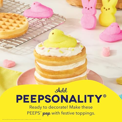 Dash &amp; PEEPS® Mini Waffle Maker- Mini Machine for Creative Homemade Treats – Nonstick Iron with Unique Print Design – Stylish Waffle Machine – Yellow Chick