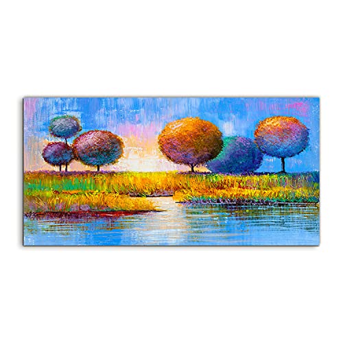 Tableau sur verre 120x60 décorer un salon moderne œuvre murale wheel tree water