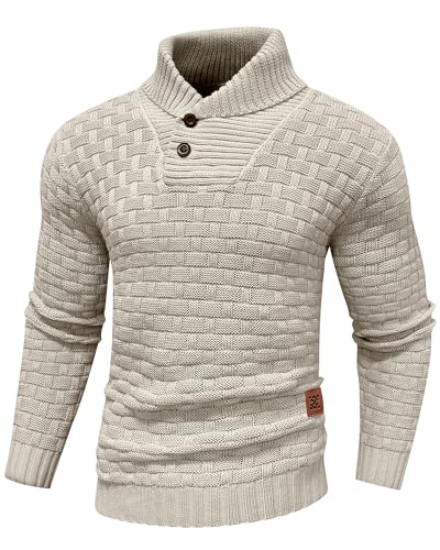 Zaitun Men's Turtleneck Sweater Shawl Collar...