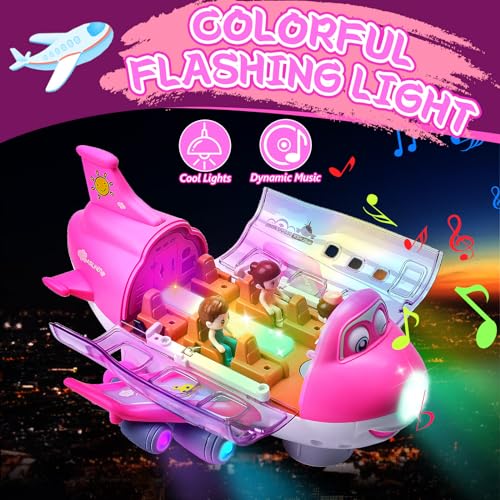 LEEWENYAN Electric Airplane Toy for Toddlers 360° Rotating Aeroplane Toys with LED Light & Music - Image 4