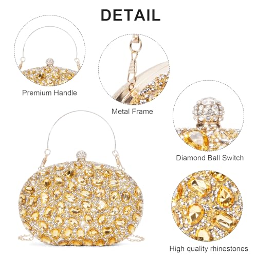 Image of RNIEGA Rhinestone Clutch Purses for Women Evening Wedding Formal Party Purses Crystal Diamond Glitter Sparkly Handbag