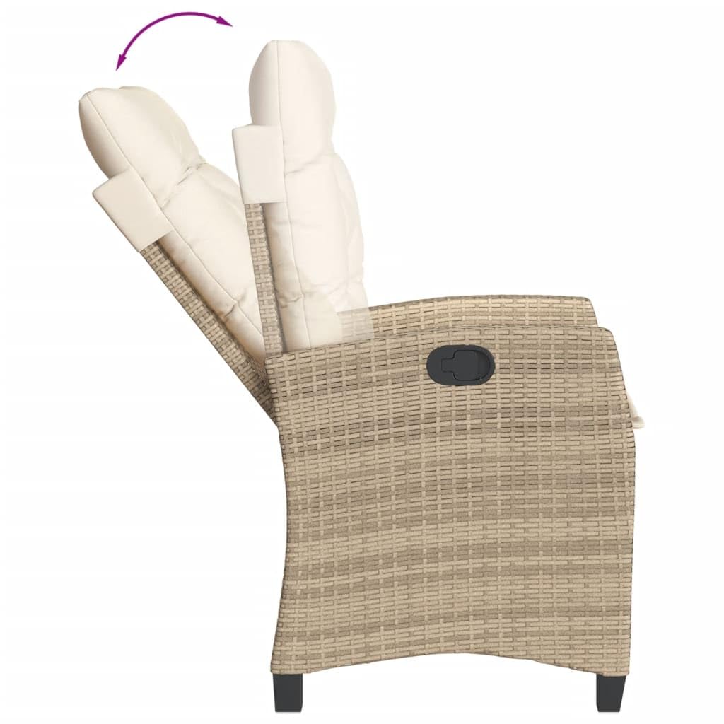 Juego de muebles de jardín de 9 piezas con cojines beige de polirratán M3212820