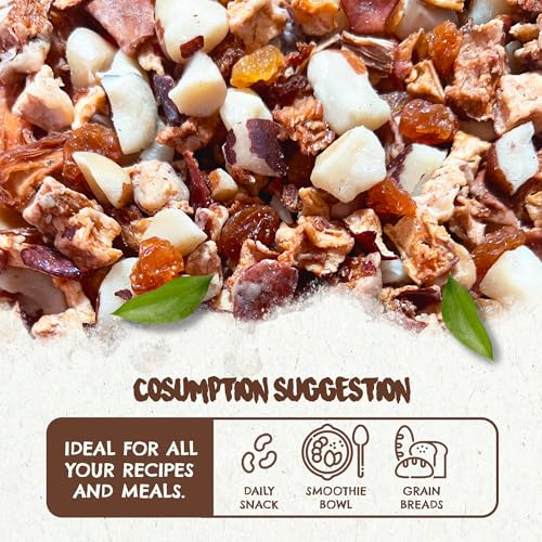 Image of FOREST UP Snack Acai Tropical Trail Mix 7oz - The True Organic Brazil Nuts Roasted + Dried Apple + White Raisins + Pineapple + Passion Fruit frootnibs - Nutrient-Rich and Practical Combo - Fresh, Vegan and Gluten Free