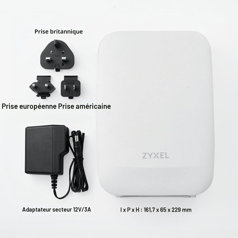 Zyxel USGLITE60AX Pare-feu WiFi 6 AX6000 | 5 Utilisateurs | Pack Elite 1 an | 2 Gbps Pare-feu, Double WAN, 2x Ports Multi-Gig 2.5G, IPS et Anti-Malware, Gestion Nebula Cloud, Filtrage Web Inclus