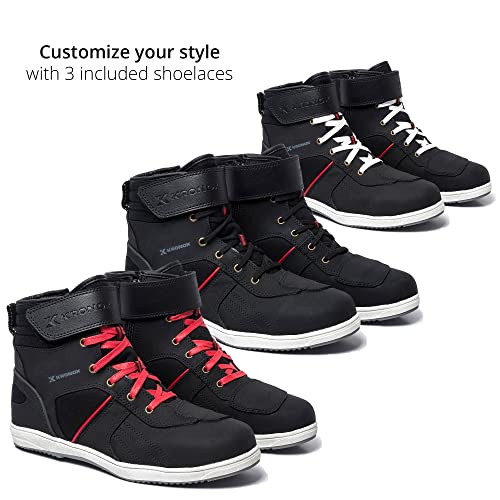 KRONOX Motorcycle Riding Shoes for Men & Women - Lightweight Reflective Protective Sneakers, Ankle Support & Stylish Moto Gear for Road & Commuting Black3