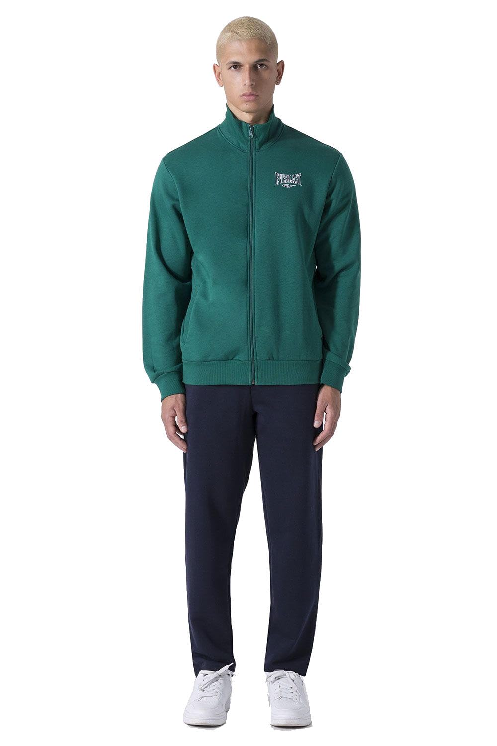 Everlast Tuta da Ginnastica Uomo Completo Sportivo, Verde/Blu, S | Cotone Felpato, Set per Sport e Tempo Libero, Per Palestra