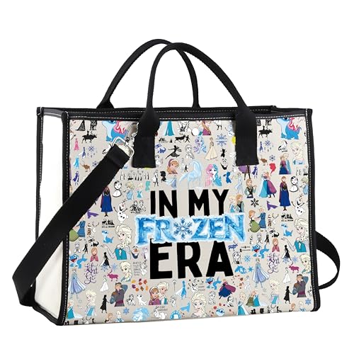 GJTIM Cartoon Movie Inspired Tote Bag Fairy Movie Fan Gift Cartoon Ice Snow Princess Gift Family Holiday Trip Present