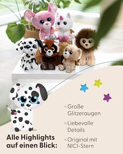 NICI Kuscheltier GLUBSCHIS Dalmatiner Dottino 15cm weiß - Stofftier aus weichem Plüsch, niedliches Plüschtier zum Kuscheln und Spielen, für Kinder & Erwachsene, tolle Geschenkidee - 49696