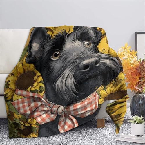 Couverture microfibre imprimée 3D Terrier doux et chaud - 5