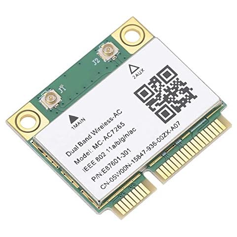 MC-AC7265 mini PCI-E Card 802.11a/b/g/n/ac Gigabit Dual-band Bluetooth 4.2 Wireless Network Card 1200M 2.4 / 5G Mini PCI‑E Half‑height Network Card for win7/win 8/win 10 Cover