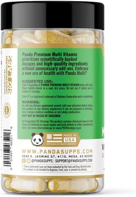 Underground Bio Labs: Panda Supplements Premium Multi Vitamin: All in One Optimal Health Formula (120 Capsules) - Image 4