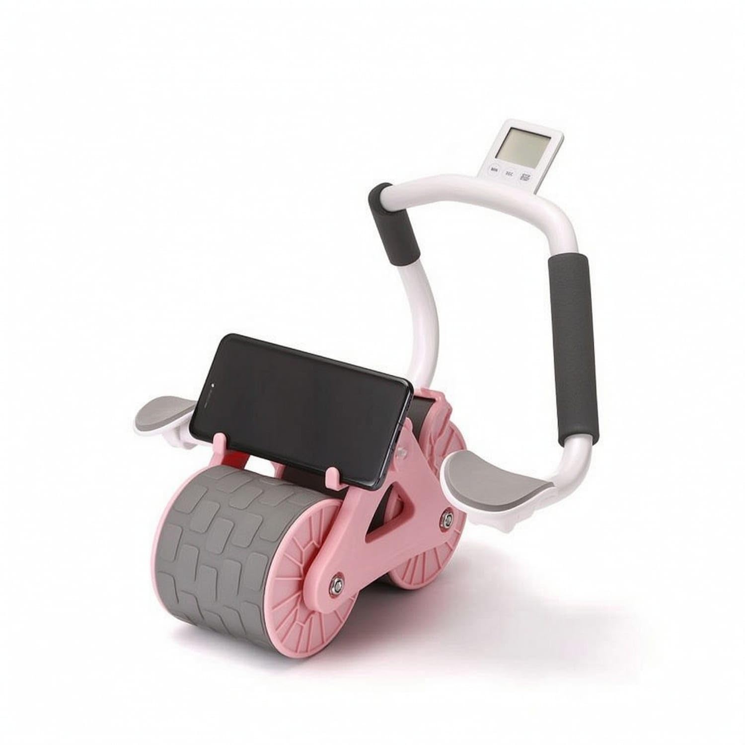 ergonomic rebound ab roller with elbow support | advanced fitness equipment | available in pink | brings both charm and utility together. | a smart choice for quality and