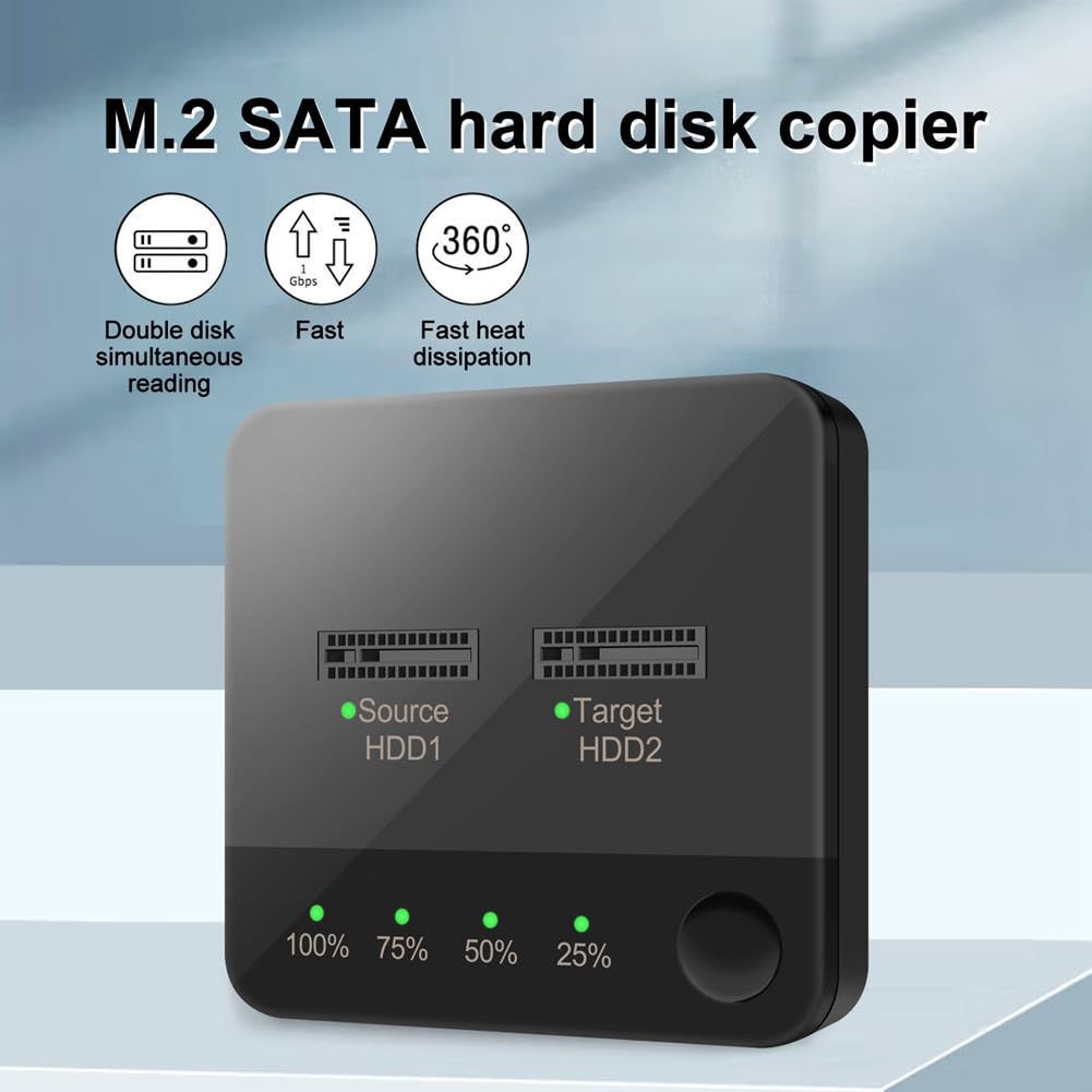 1 Set M.2 Duplicator Notebook Hard Dive Box Solid State Drive Base avec Clone pour M2 HDD SSD Reader