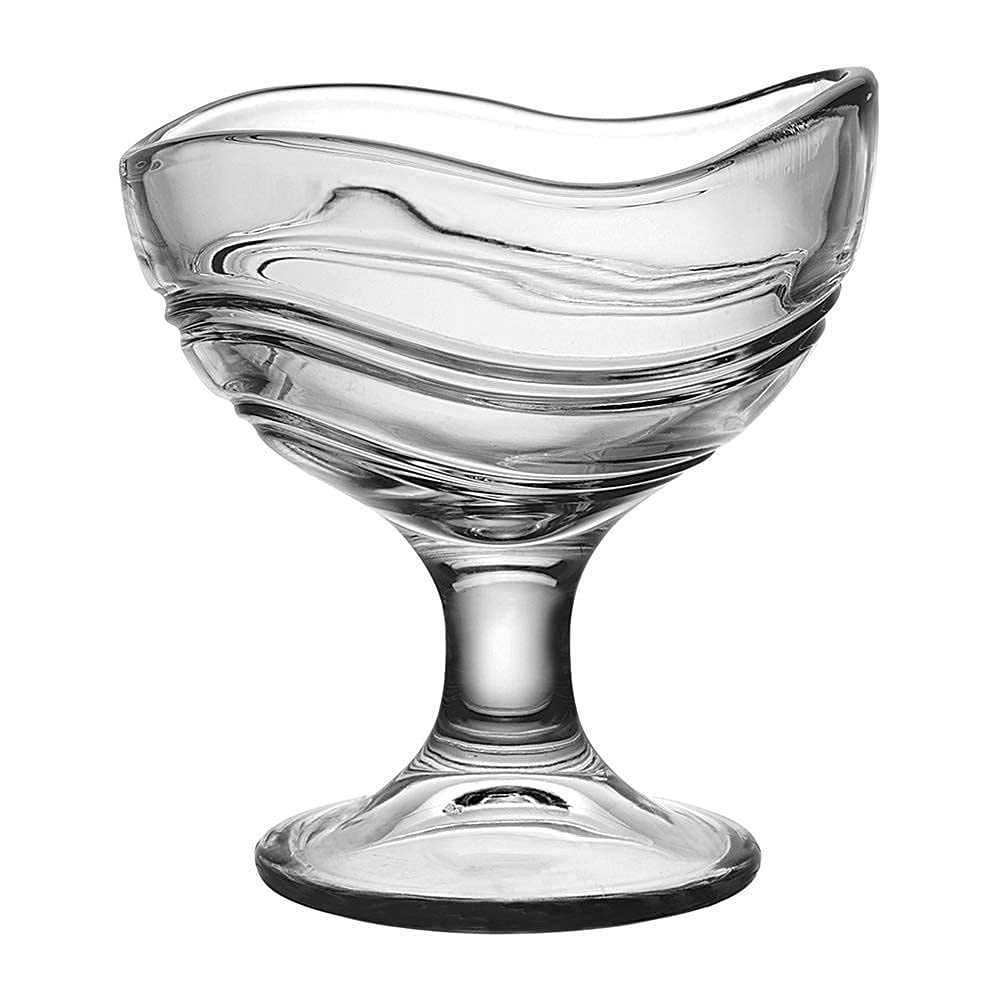 Glass Crystal Ice Cream Cup, Bowl | Set of 6, 150 ml | Perfect Size, Dessert Bowl, Footed Sweet Serving Dishes, Fruit Cream Cup