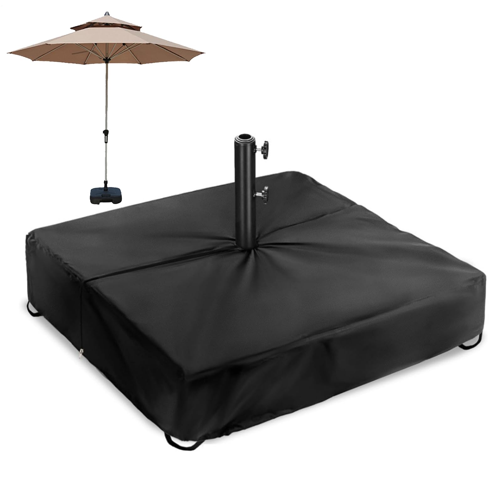 Ombrellone coperta, Ombrello Stand Protector Cloth Bag, Outdoor Sunshade Base Cover, Ombrellone Protezione per Backyard, Pool Deck, Beach, Garden, Yard, Patio, 42.13x42.13x5.12 Inches