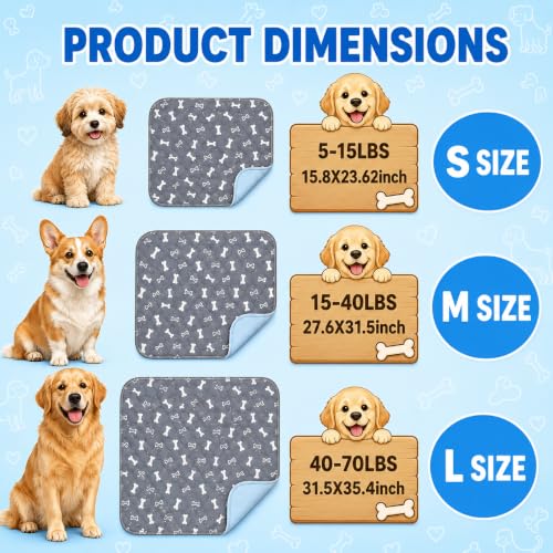 Image of Puppy Pads with Pheromones,Washable Puppy Pee Pads for Dogs,Reusable Puppy Pads Washable for Dogs & Cats,Washable,Durable Leak-Proof & Anti-Slip Pet Training Pads for Home & Trave