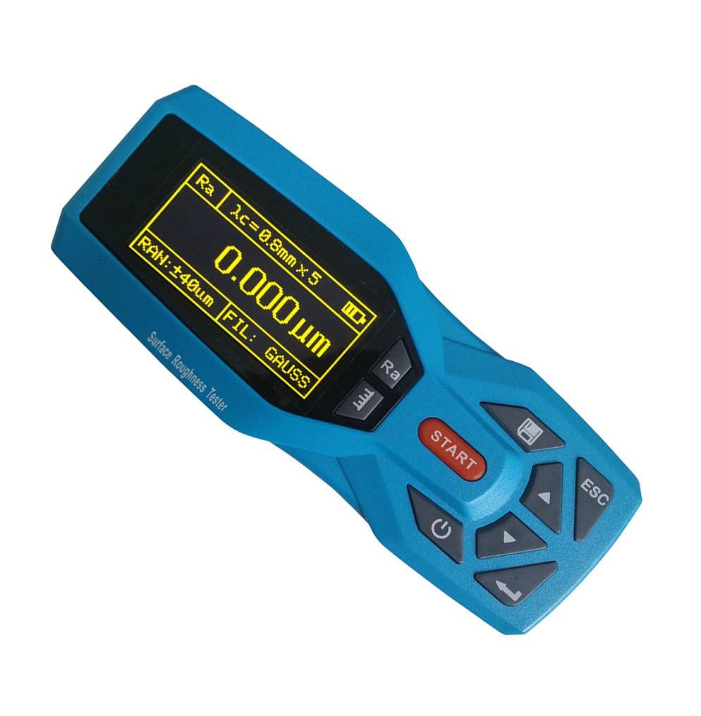 CNYST Digital Surface Roughness Tester Surface Roughness Gauge with Curved Sensor Transducer Probe Suitable for Curved Workpieces with a Surface Radius Greater Than 3mm 100 Groups Data Storage