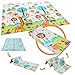 LOECOHO Tappeto Gioco Bambini Pieghevole e Impermeabile in Schiuma, Antiscivolo su Entrambi i Lati Tappeto Bambini, XPE Materiale Portatile e Atossico per Interni ed Esterni 200 x 180 cm Giraffe